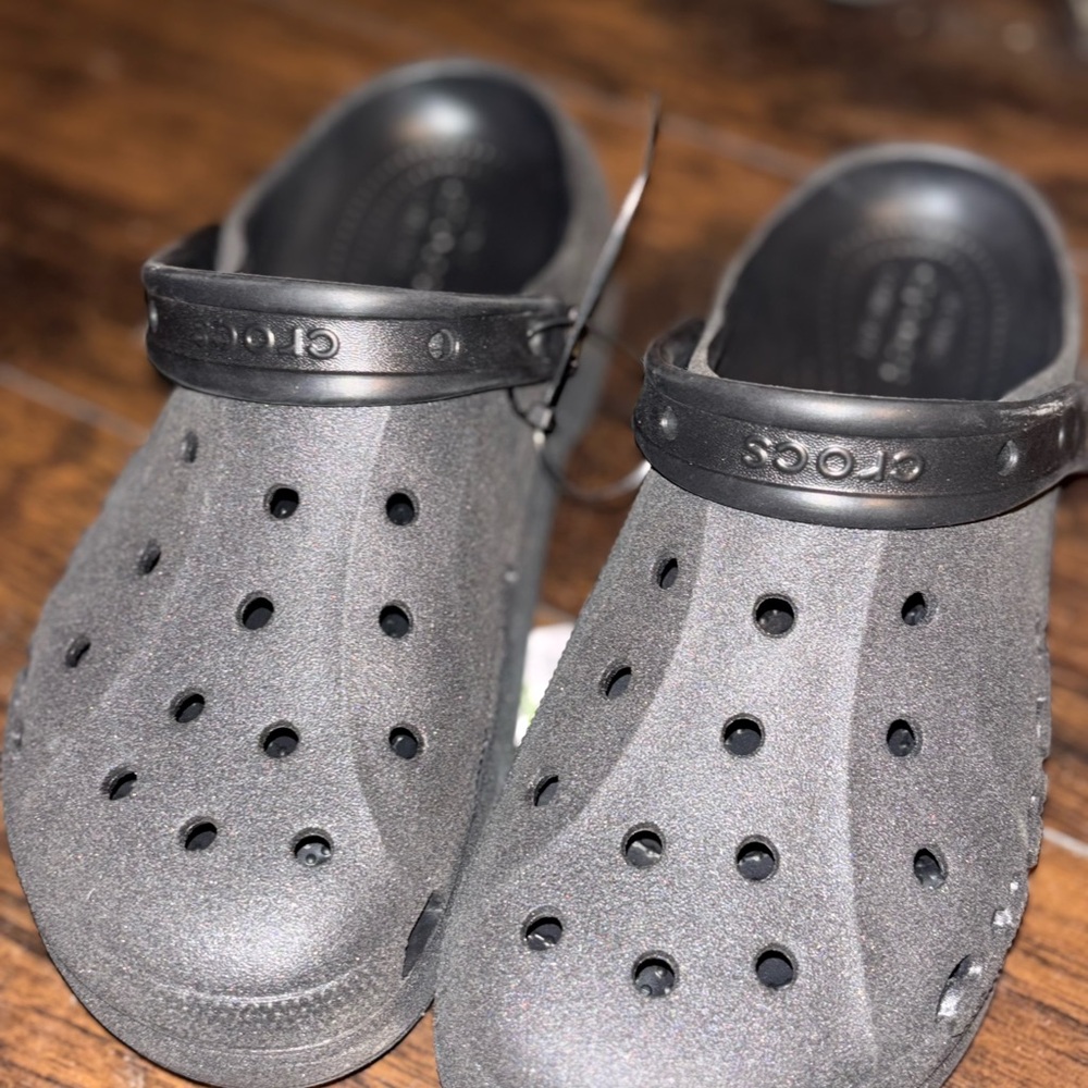 PLATFORM GLITTER CLOGS CROCS